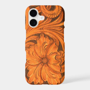 Faux Floral Tooled Leather Saddle iPhone 17 Case