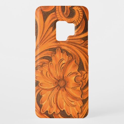 Faux Floral Tooled Leather Saddle Case_Mate Samsung Galaxy S9 Case