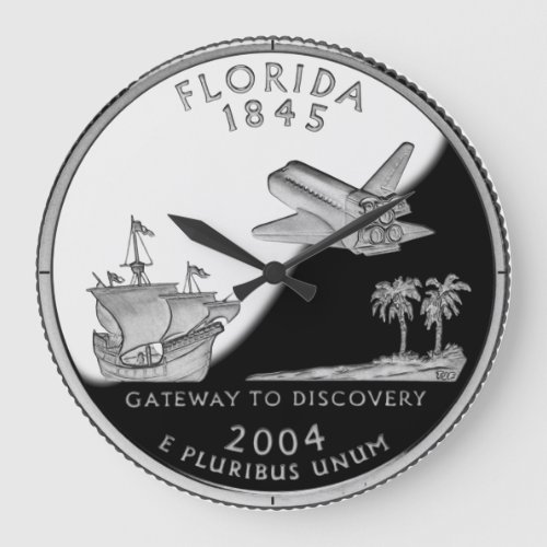 Faux Florida State Quarter Large Clock