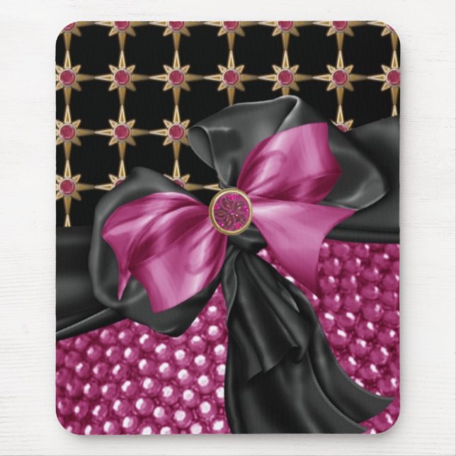 faux flowered,Jeweled & Rhinestone  mousepad (Front)