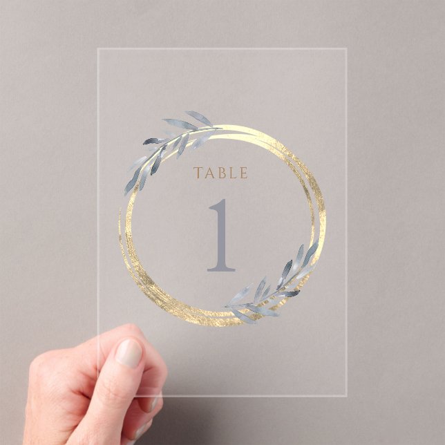  faux foil and dusty blue Table Number 1 (Insitu (Handheld))