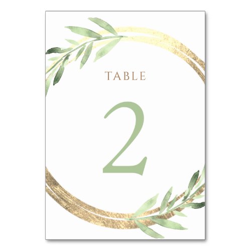  faux foil and green leaves Table Number 2