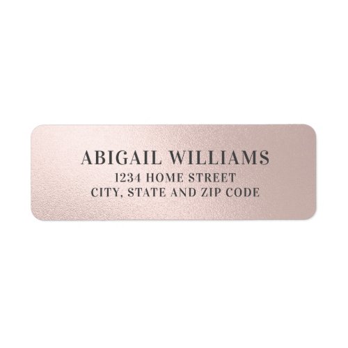 Faux Foil Blush Pink Return Address Label