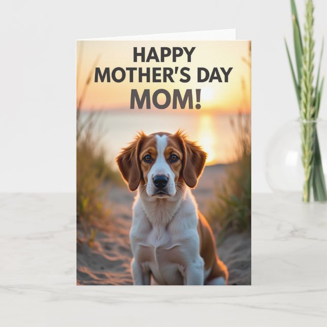 Faux Foil Canine Moms Day Card (Front)