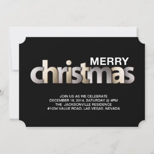 faux foil christmas holiday party invitation