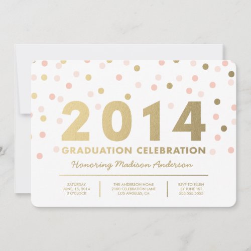 Faux Foil Confetti | Graduation Invitation