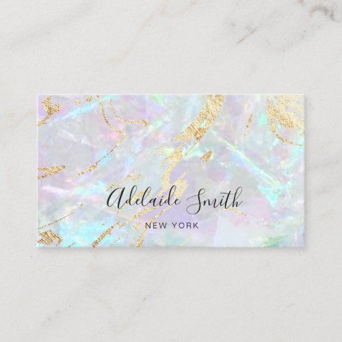 faux foil details FAUX opal Business Card