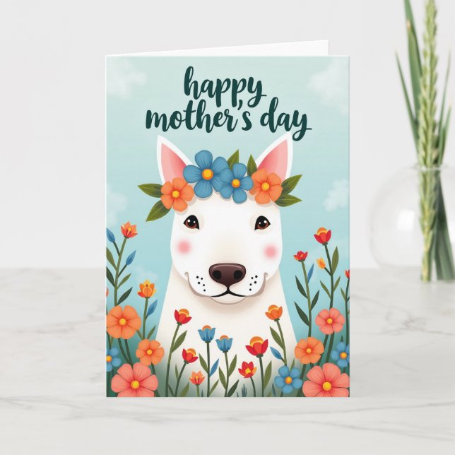 Faux Foil Dog Floral Card (Front)