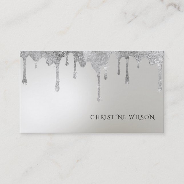 faux foil dripping background  business card (Front)