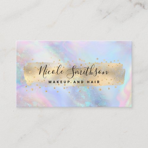 faux foil faux iridescence design business card