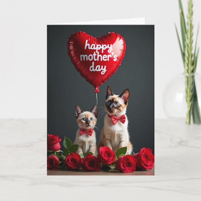 Faux Foil Festive Feline Card (Front)