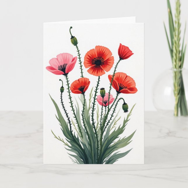 Faux Foil Floral Art Card (Front)