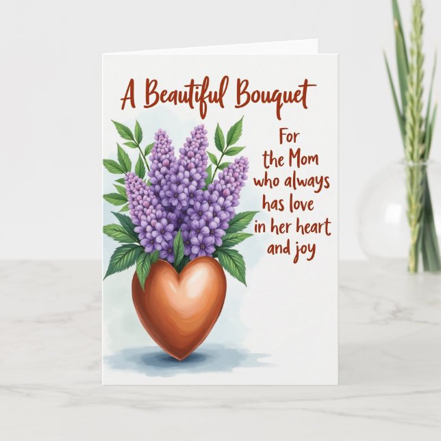 Faux Foil Floral Mom Card (Front)