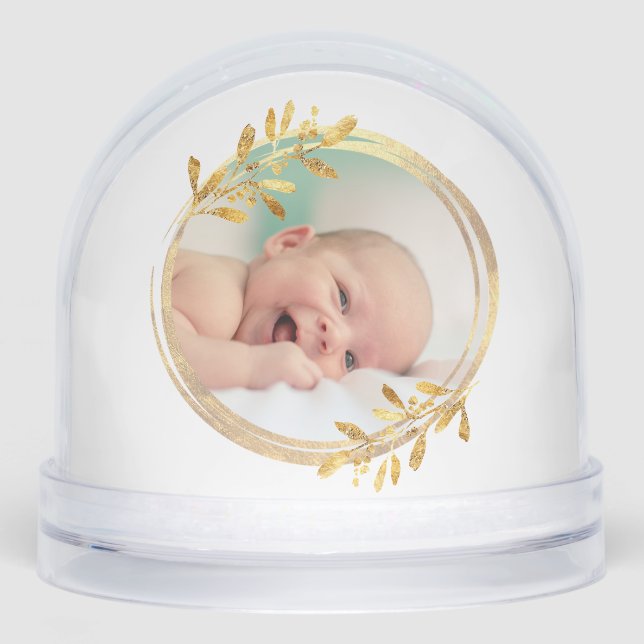 faux foil frame Merry Christmas new baby  Snow Globe (Front)