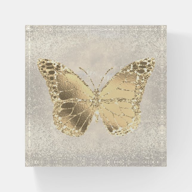 FAUX foil glitter butterfly  Paperweight (Front)