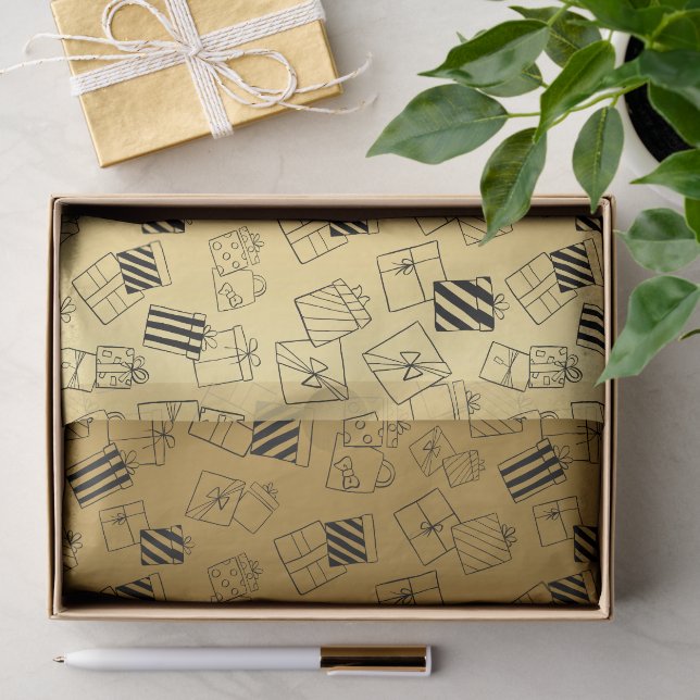 Faux foil Gold and Black Gift  Tissue Paper (Gift)