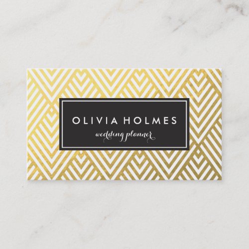 Gold Chevron Pattern Business Card