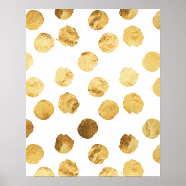 Faux Foil Gold Dots Pattern Background Dot Texture Poster (Front)
