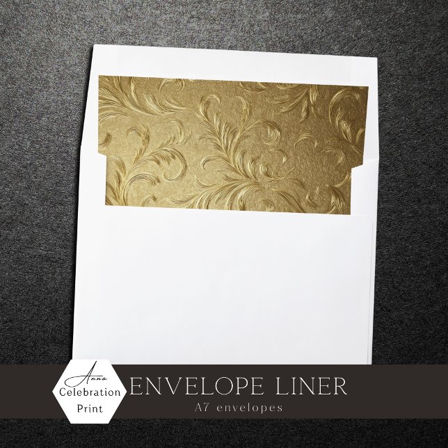 Faux Foil Gold Textured Gold Leaf Embossed Envelope Liner (Creator Uploaded)