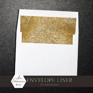 Faux Foil Gold Textured Gold Leaf Envelope Liner