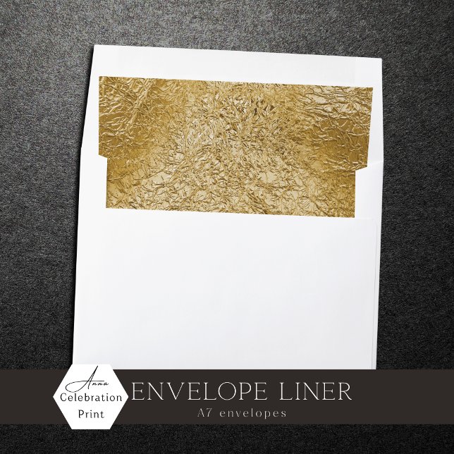 Faux Foil Gold Textured Gold Leaf Envelope Liner (Creator Uploaded)