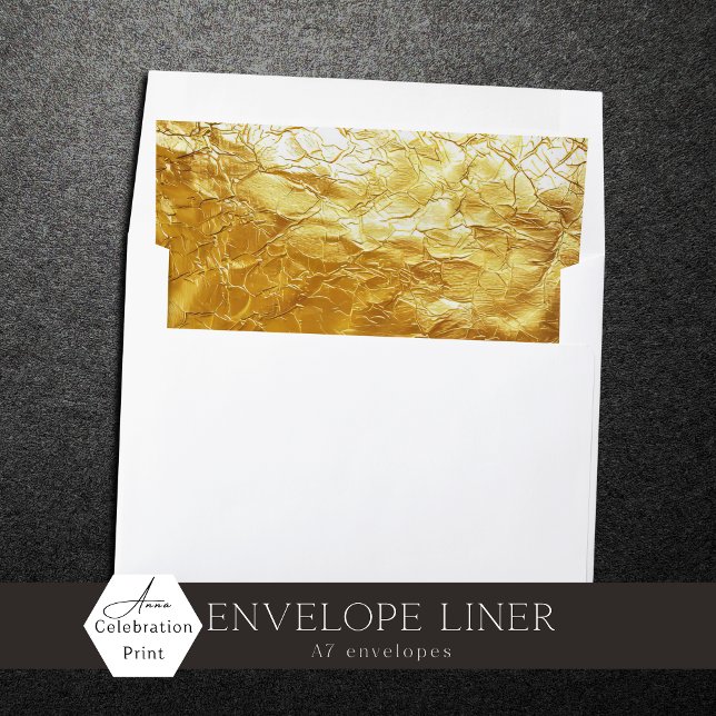 Faux Foil Gold Textured Gold Leaf Envelope Liner (Creator Uploaded)