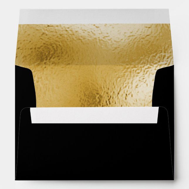 Faux Foil Gold Textured Gold Metallic Envelope (Back (Bottom))