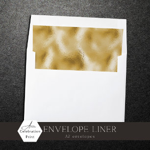Faux Foil Gold Textured Gold Metallic Envelope Liner