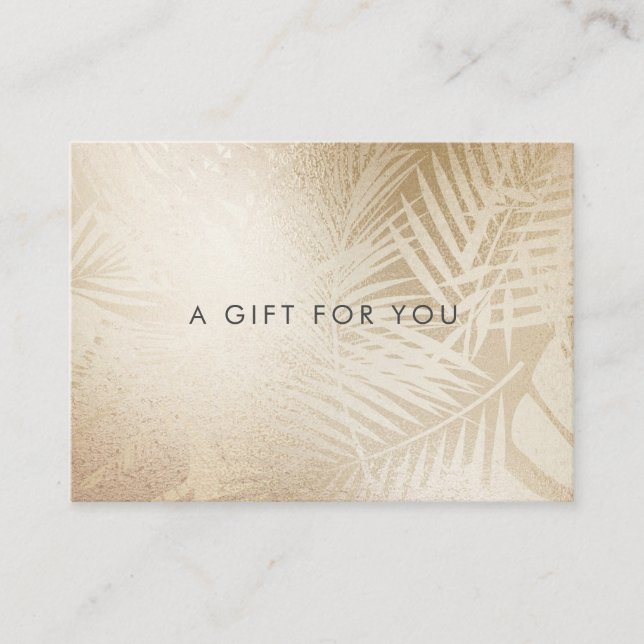 faux foil gold tropical gift certificate (Front)