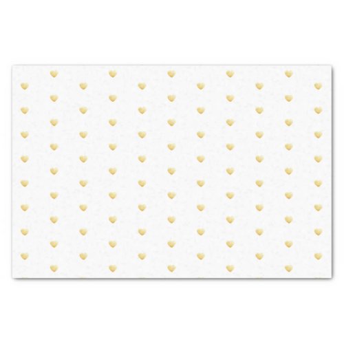 Faux Foil Heart Pattern on White Tissue Paper