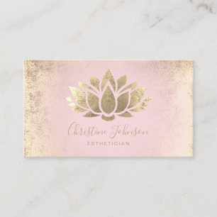faux foil lotus esthetician business card
