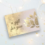 faux foil lotus flower  gift certificate