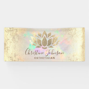 faux foil lotus on opal texture banner