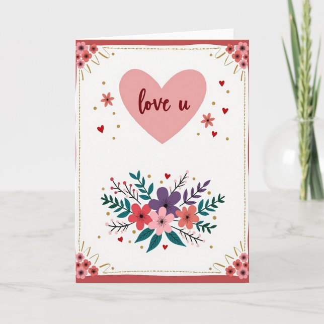 Faux Foil Love U Card (Front)