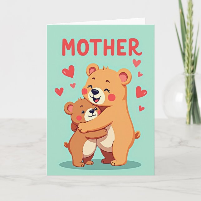 Faux Foil Mother Embrace Card (Front)