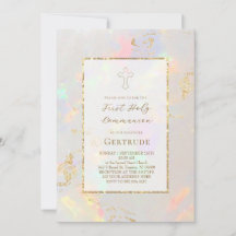 faux foil opal First Holy Communion