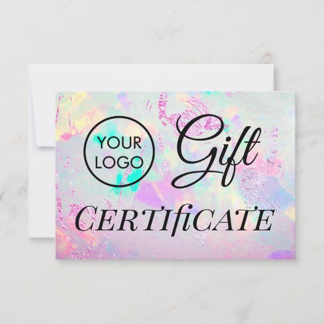faux foil opal gift certificate (Front)