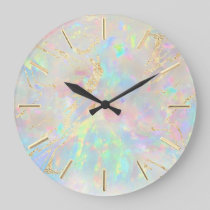 FAUX foil opal  Large Clock