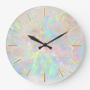 FAUX foil opal  Large Clock