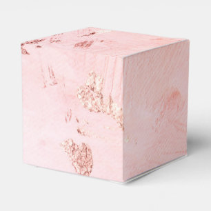 Faux Foil Rose Gold and Serenity Paint Texture Favor Boxes