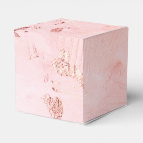 Faux Foil Rose Gold and Serenity Paint Texture Favor Boxes