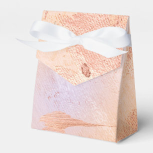 Faux Foil Rose Gold and Serenity Paint Texture Favor Boxes