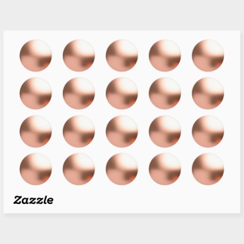 Faux Foil Rose Gold Blank Template Classic Round Sticker