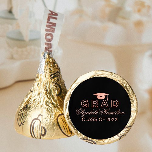 Faux Foil Rose Gold Graduation Cap Elegant Hersheys Kisses