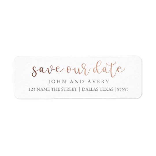 Faux Foil Save the Date Address Labels