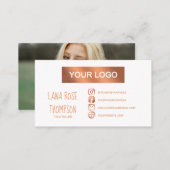 Faux Foil Social Media Logo & Photo Business Card (Front/Back)