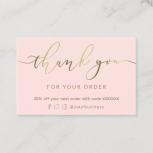 faux foil thank you card
