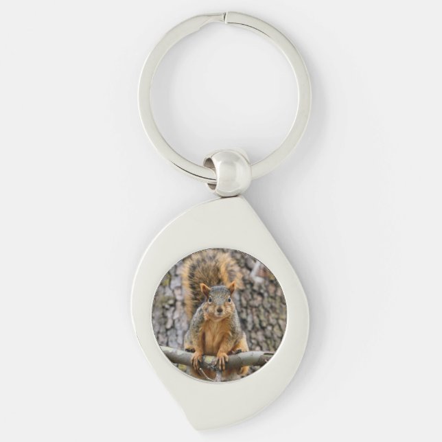 Faux fox squirrel keychain (Front)