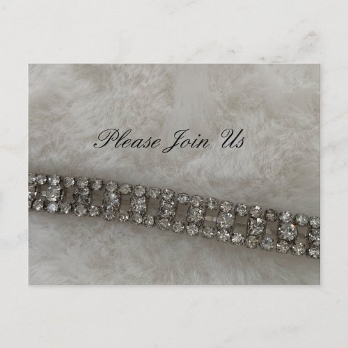 Faux Fur and Diamond Party Invitation