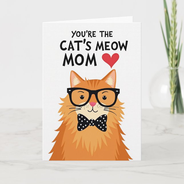 Faux Fur Cats Meow Mom Card (Front)